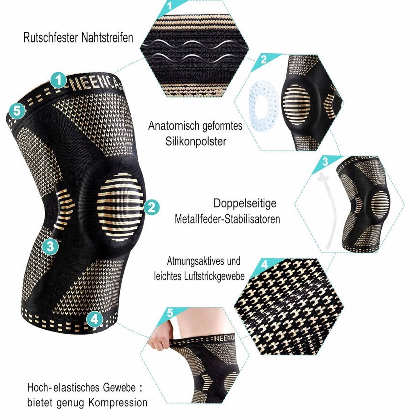 ThermoKnee™️ -Unterstützende Kniebandage mit Kupfer-Technologie